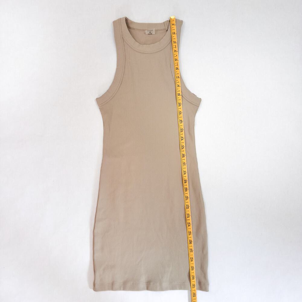 Aritzia TNA Women's Dress Size XS | Bodycon Ribbed Racerback Tan Mini